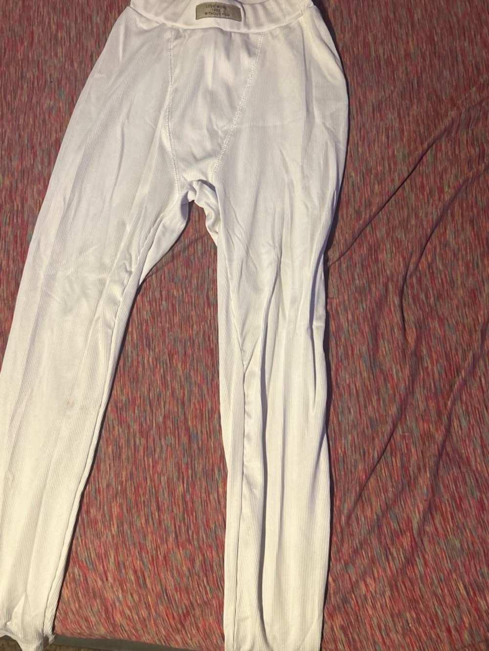 SHEIN White Ribbed Thermal Leggings